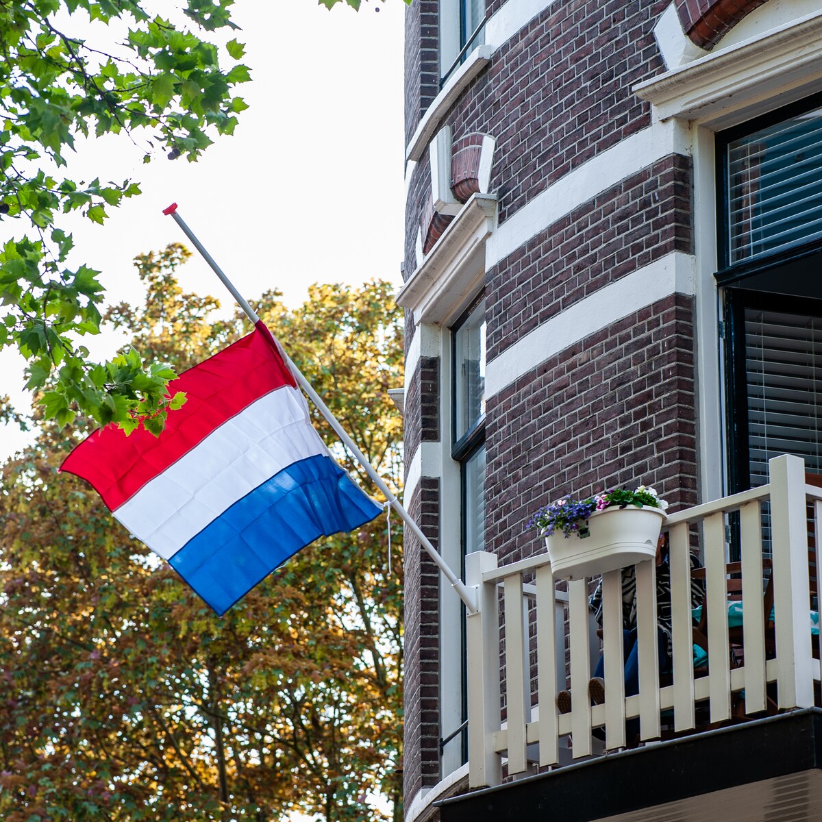 Vlag alleen vanavond halfstok of hele dag?