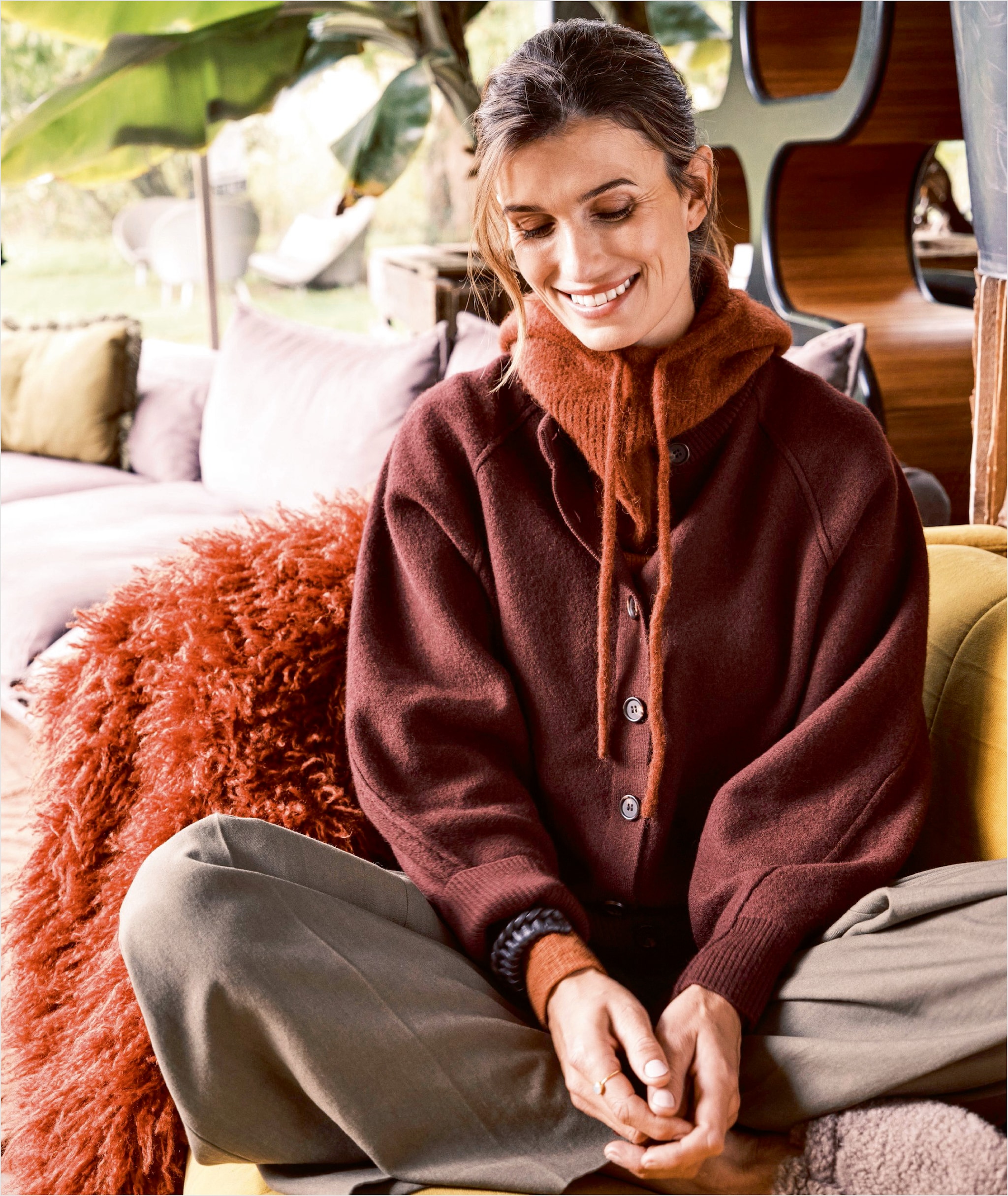 GRECERELLE Dames vesten zachte lange mouwen oversized truien dames losse dikke cardigan ronde hals gebreide trui met knopen voor vrouwen UK, herfst, winter, lente, Kaki, L